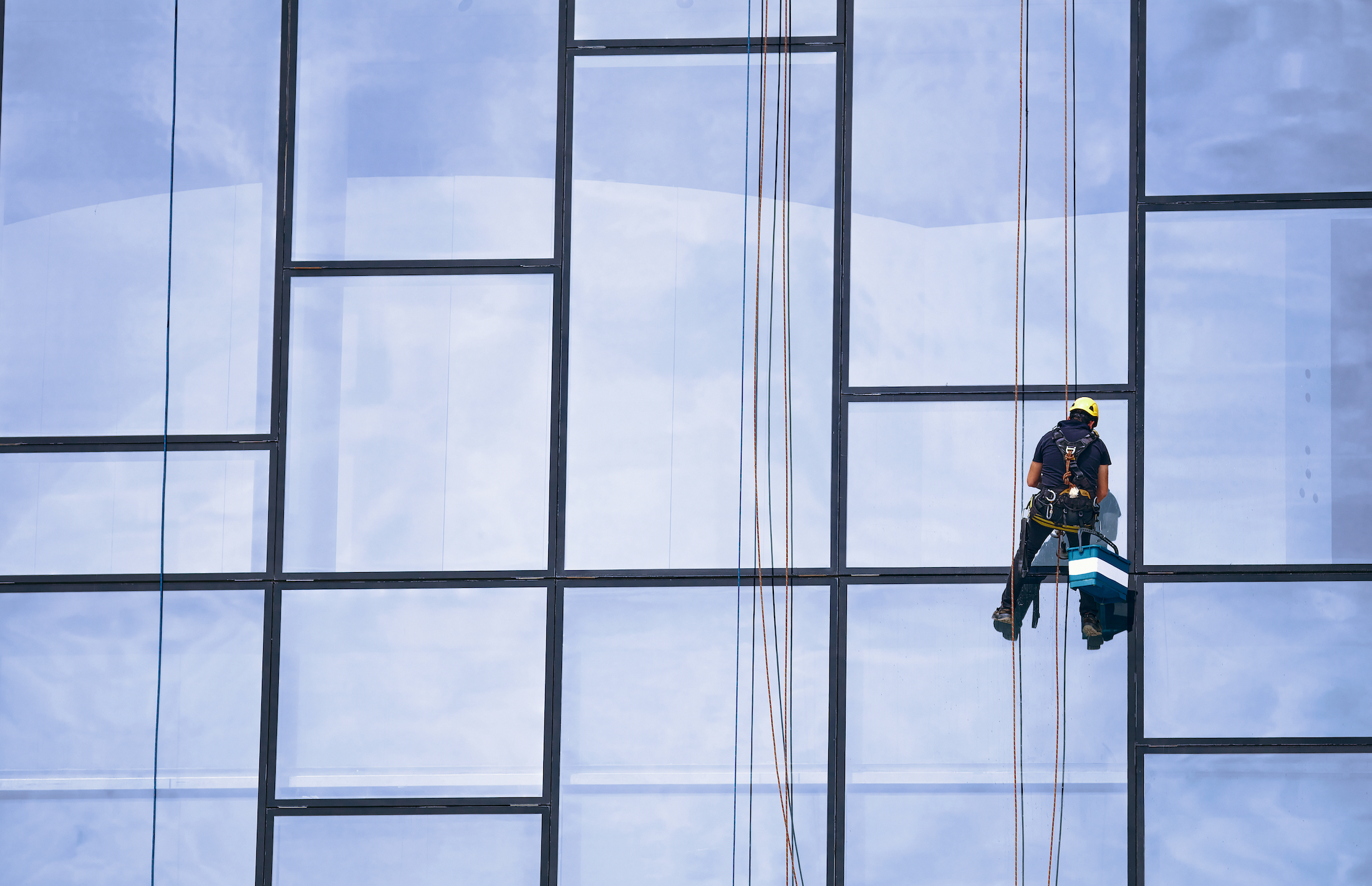 Window cleaners at work